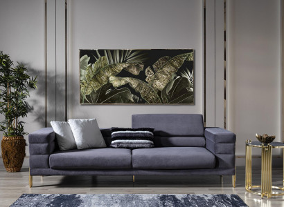 Three-seater sofa 3-seater sofas fabric gray living room luxury modern seating